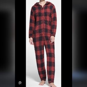 Skims New Cozy Unisex Onesy Brick Buffalo Check  Houndstooth Sz S/M Knit lounge